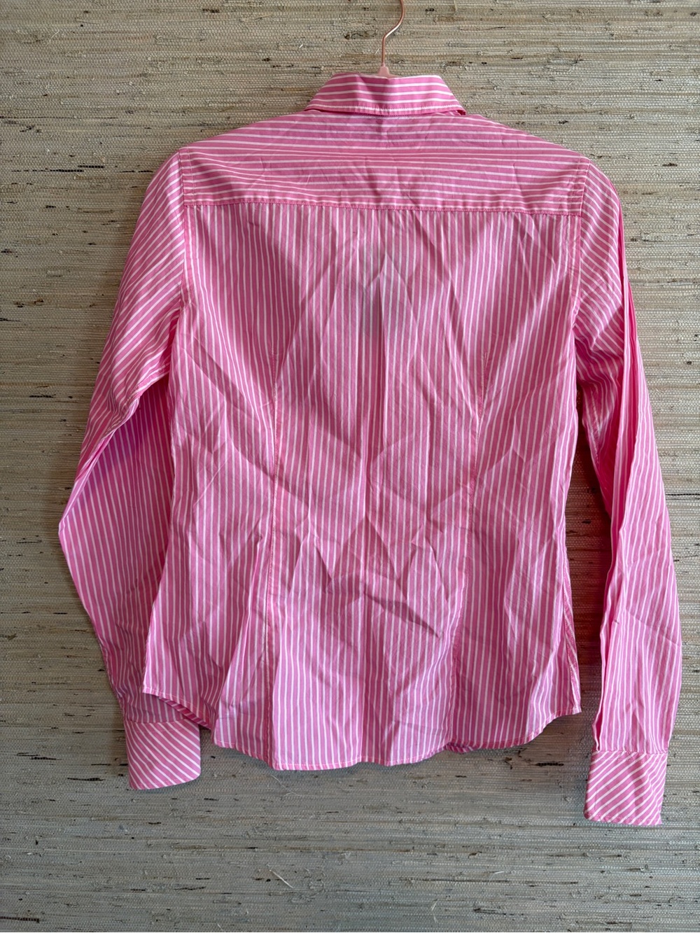 NWT Lilly Pulitzer Pink & White Striped Ruffle-Front Button Down - Picture 3 of 7